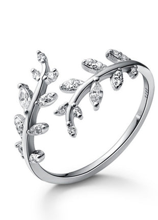 Elegant European Style Alloy Zircon Stone Ring for Women - Adjustable Fashion Jewelry