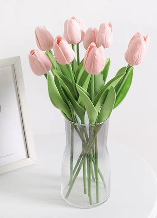 Lifelike PU Mini Tulip Artificial Flowers for Home Decor & Photography Props