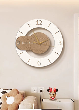 Creative living room wall clock, modern and luxurious,  Super Silent Quartz Movement, No Ticking, Artificial Wood Construction, Perfect for Living Room, Bedroom, Kitchen, Coffee Bar Decor - Unique Home Gift and Festival Decoration