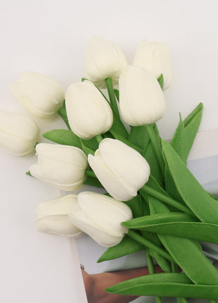 Lifelike PU Mini Tulip Artificial Flowers for Home Decor & Photography Props