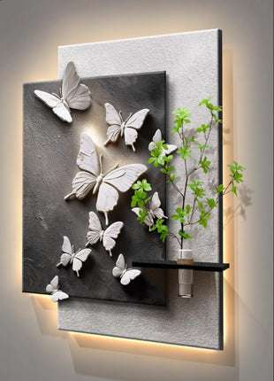 Modern minimalist entryway decorative painting with hydroponic PLANT 50x70 cm Chasing Dreams Butterfly Dance