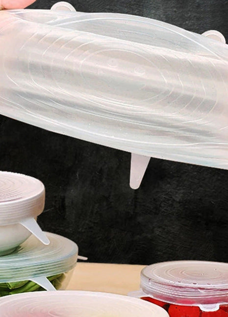 Food-Grade Reusable Silicone Food Covers, Universal Bowl & Microwave Lids