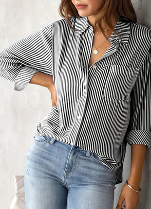 Women's European Style Oversize Long-Sleeve Casual Loose Polyester Shirt Cardigan