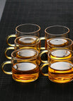 6 gold small straight cups