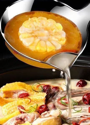 Stainless Steel Oil Filter Soup Spoon Skimmer Ladle for Home Kitchen