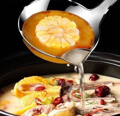 Stainless Steel Oil Filter Soup Spoon Skimmer Ladle for Home Kitchen