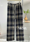 Navy blue plaid without pockets