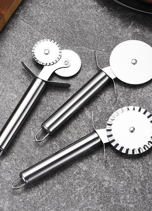 Stainless Steel Multi-tool: Pizza Cutter, Lace Roller, Cake Shovel for Baking