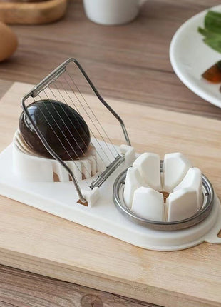 Versatile Stainless Steel Two-in-One Egg Slicer & Cutter for Kitchen Prep