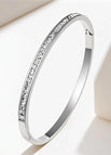 29-d-12 steel color bracelet with a row of square diamonds (never fade)