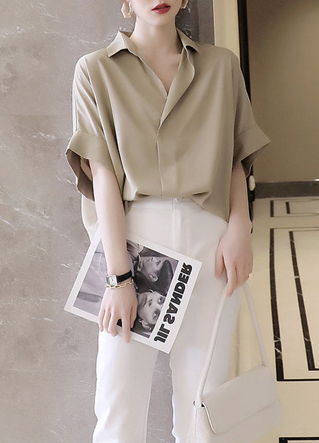 Trendy Korean Style Oversize Short Sleeve Summer Shirt for Women