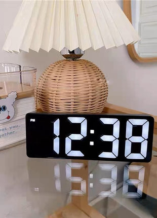Smart LED Digital Alarm Clock with Voice Control, Dual Power, Temperature Display