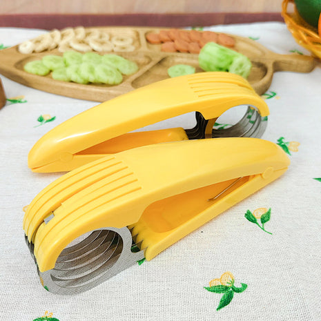 Effortless Stainless Steel Banana Slicer & Fruit Sausage Cutter Kitchen Tool