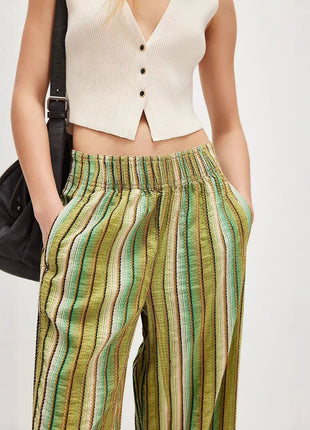 Chic High-Waisted Loose Straight Fit Trousers for Women, Autumn Leisure Style