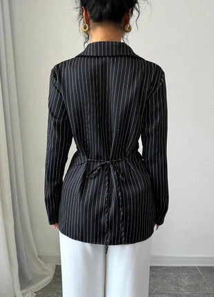 Chic European Style Long-Sleeve Button-Down Shirt - Elegant Slim Fit Blouse