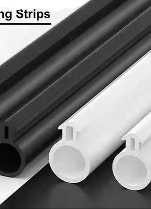 Durable O-Type Silicone Rubber Weatherstripping for Windows & Doors - Black/White