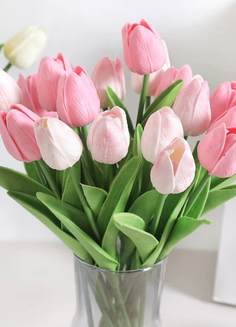 Lifelike PU Mini Tulip Artificial Flowers for Home Decor & Photography Props
