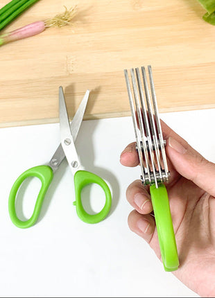 Multi-functional Stainless Steel Kitchen Scissors with 5 Blades for Herbs, Paper