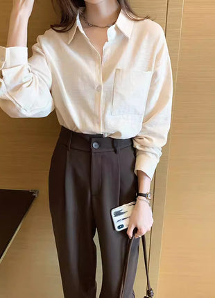 Japanese Retro Loose Fit Spring Shirt Korean Style Versatile Women's Blouse