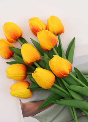 Lifelike PU Mini Tulip Artificial Flowers for Home Decor & Photography Props