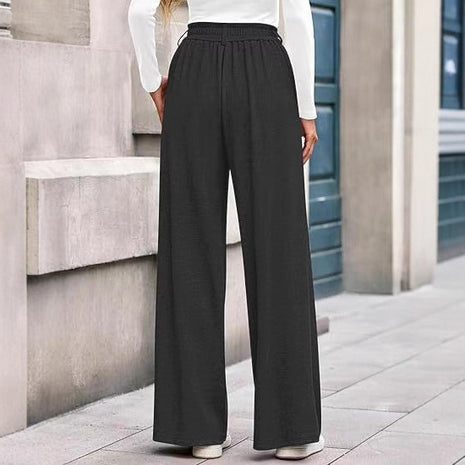 Women's Loose Straight Fit Leisure Trousers - Comfortable Demi-Season Pants