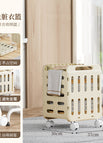 Folding dirty clothes basket cream [large size]
