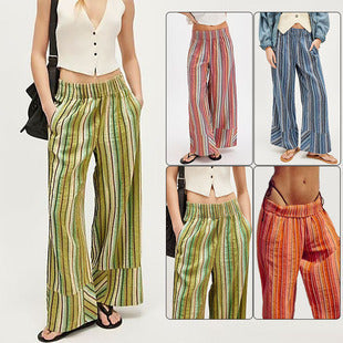 Chic High-Waisted Loose Straight Fit Trousers for Women, Autumn Leisure Style