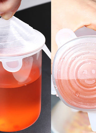Food-Grade Reusable Silicone Food Covers, Universal Bowl & Microwave Lids