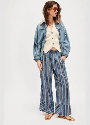 Chic High-Waisted Loose Straight Fit Trousers for Women, Autumn Leisure Style