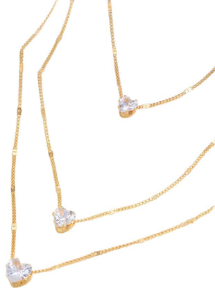 Elegant European Style Layered Necklace with Heart Star Pendants for Women