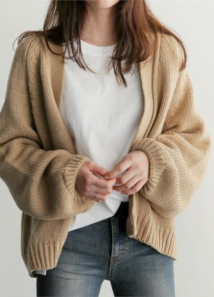 Chic Korean Style Loose Knit Cardigan Sweater Jacket for Women Autumn Fashion