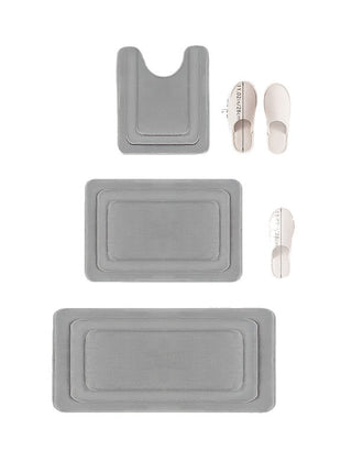 Herringbone Coral Velvet Floor Mat Thickened Absorbent Bathroom Floor Mat Toilet Three-Piece Combination Anti-Slip Mat Cross-Border Export