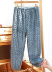 Jacquard pants blue