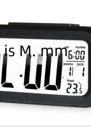 Quiet LED Night Light Alarm Clock: English Display, Temperature, Humidity Sensor