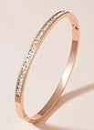 29-d-11 rose gold bracelet with a row of square diamonds (returnable and exchangeable if faded)
