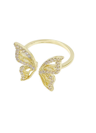 Korean Advanced Temperament Fairy Bow Gold Adjustable Index Finger Ring