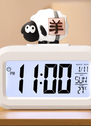 Minimalist Student Desk Alarm Clock with Chronograph, Timer, and Temperature Display