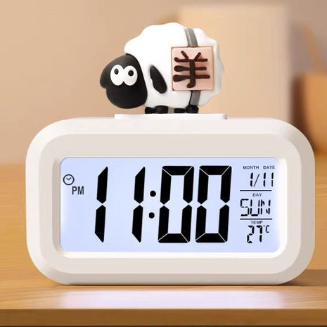 Minimalist Student Desk Alarm Clock with Chronograph, Timer, and Temperature Display