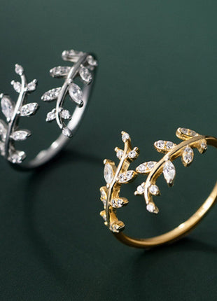 Elegant European Style Alloy Zircon Stone Ring for Women - Adjustable Fashion Jewelry