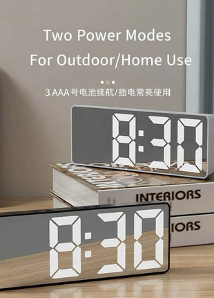 Smart LED Digital Alarm Clock with Voice Control, Dual Power, Temperature Display