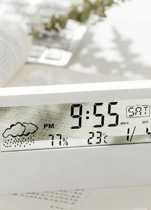 Smart LED Digital Desktop Clock with Silent Alarm, Weather Display & Calendar