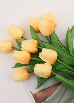 Lifelike PU Mini Tulip Artificial Flowers for Home Decor & Photography Props