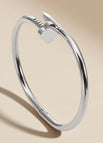 40-b-4 steel color four flower bracelet