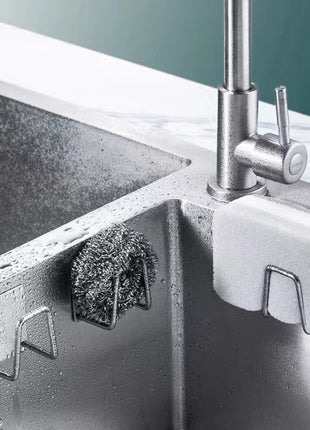 Premium Stainless Steel Sponge Holder Kitchen Sink Caddy No-Drill Drying Organizer