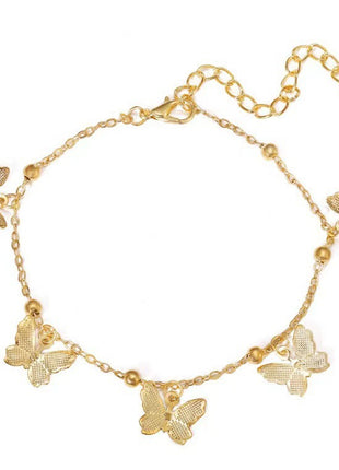 Elegant European Butterfly Charm Anklet Bracelet - Simple Fashion Jewelry Accessory