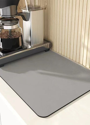 Hygienic Quick Dry Diatomaceous Earth Countertop Mat, Super Absorbent, Non-Slip Kitchen Bar Pad