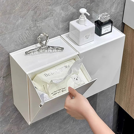 Bathroom Wall-Mounted Storage Box Toilet Paper Box Tissue Sanitary Napkin Toilet Storage Box Bathroom Storage Rack Cross-Border Wholesale