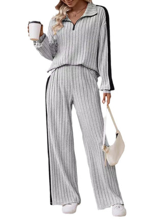 Sophisticated Plus Size Women's Autumn Casual Hoodie & Wide-Leg Pants Set