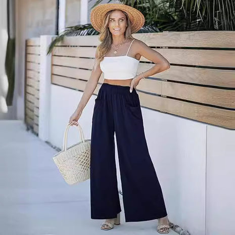Women's High Waist Flared Trousers - Stretchy Comfort for City Style