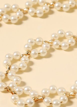 Trendy Pearl Flower Choker Necklace for Women, Creative Short Chain